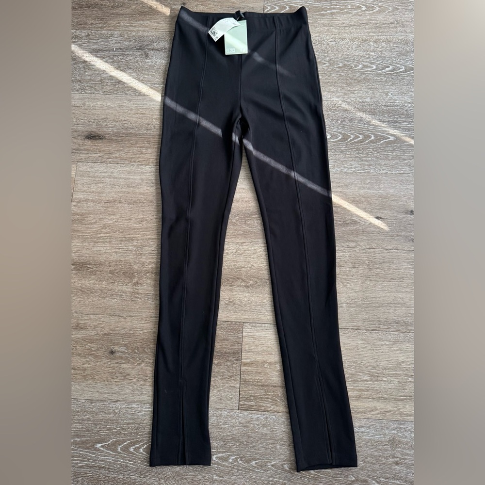 H&M Black Seam-Front Slim Leg Pants